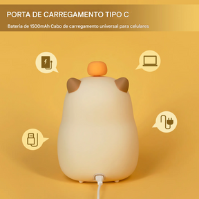 Relógio Despertador Infantil LED com Luz Noturna e Bateria Recarregável