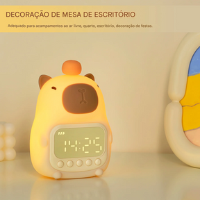 Relógio Despertador Infantil LED com Luz Noturna e Bateria Recarregável