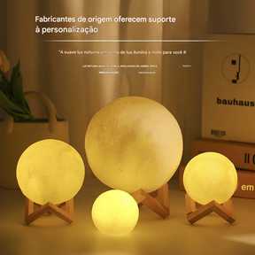 Luminária Lua Multicolorida com Luz Suave e Sofisticada