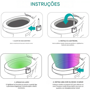 Luz para Banheiro LED com Sensor de Movimento RGB 8 Cores