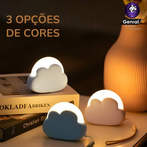 Luminária Mini Nuvem 4 Tons de Luz com Bateria Recarregável de 50hrs