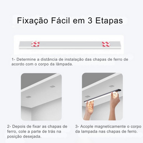 Luminária LED Sem Fio Bateria com 4 Semanas de Duração Recarregável com Sensor de Movimento Ultrafina
