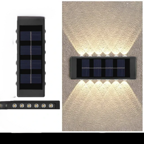 Luminária Solar Automática com 12 LEDs Quentes de Parede à Prova d’Água Para Áreas Externas