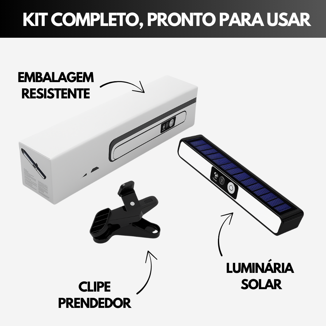 Luz Solar com Sensor de Presença à Prova d´água com Clipe Prendedor