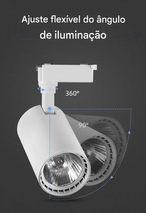6 Unidades Spot LED de Trilho 220V - PRETO