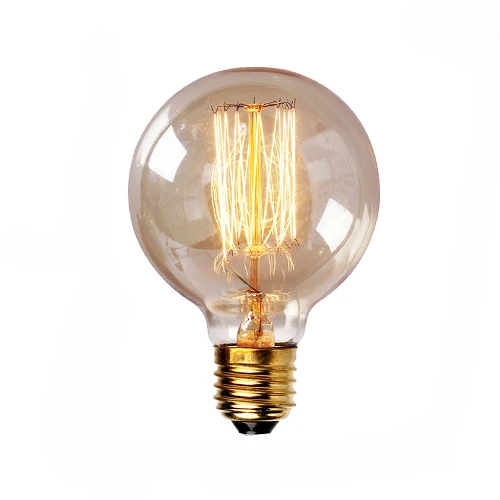 Lâmpada Incandescente de Filamento Vintage para Decoração Retrô - G80 Filamento 220V