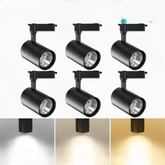6 Unidades Spot LED de Trilho 220V - PRETO