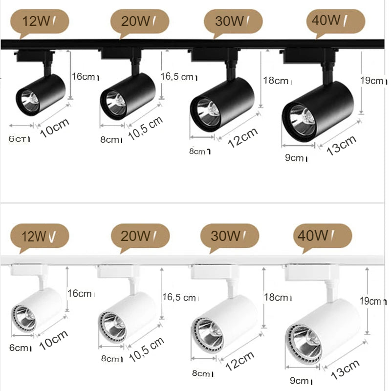 Kit Completo 4 Unidades Spot LED de Trilho 220V - Kit PRETO
