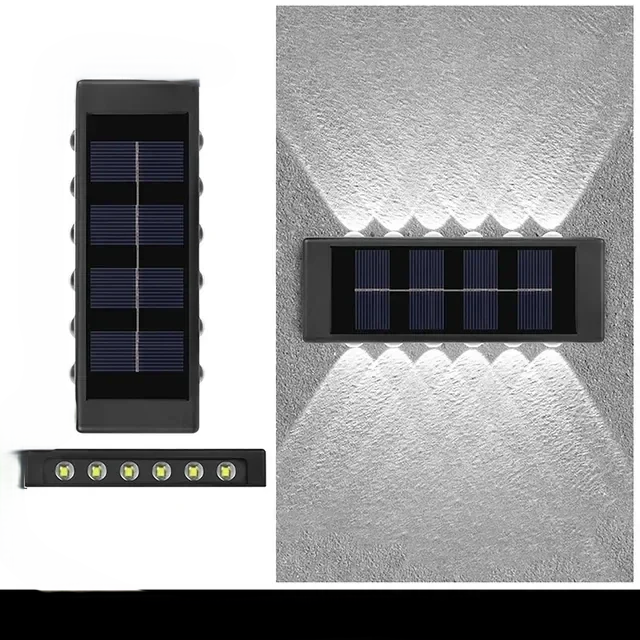 Luminária Solar Automática com 12 LEDs Brancos de Parede à Prova d’Água Para Áreas Externas
