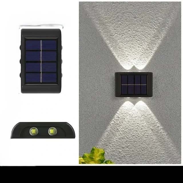 Luminária Solar Automática com 4 LEDs Brancos de Parede à Prova d’Água Para Áreas Externas