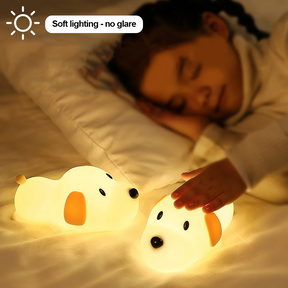 Luminária Cachorrinho de LED feita de Silicone e Bateria Recarregável