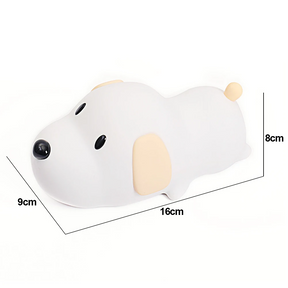 Luminária Cachorrinho de LED feita de Silicone e Bateria Recarregável