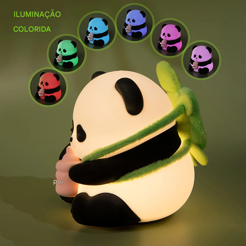 Luminária Pandinha de Óculos de LED em Silicone c/ Bateria Recarregável