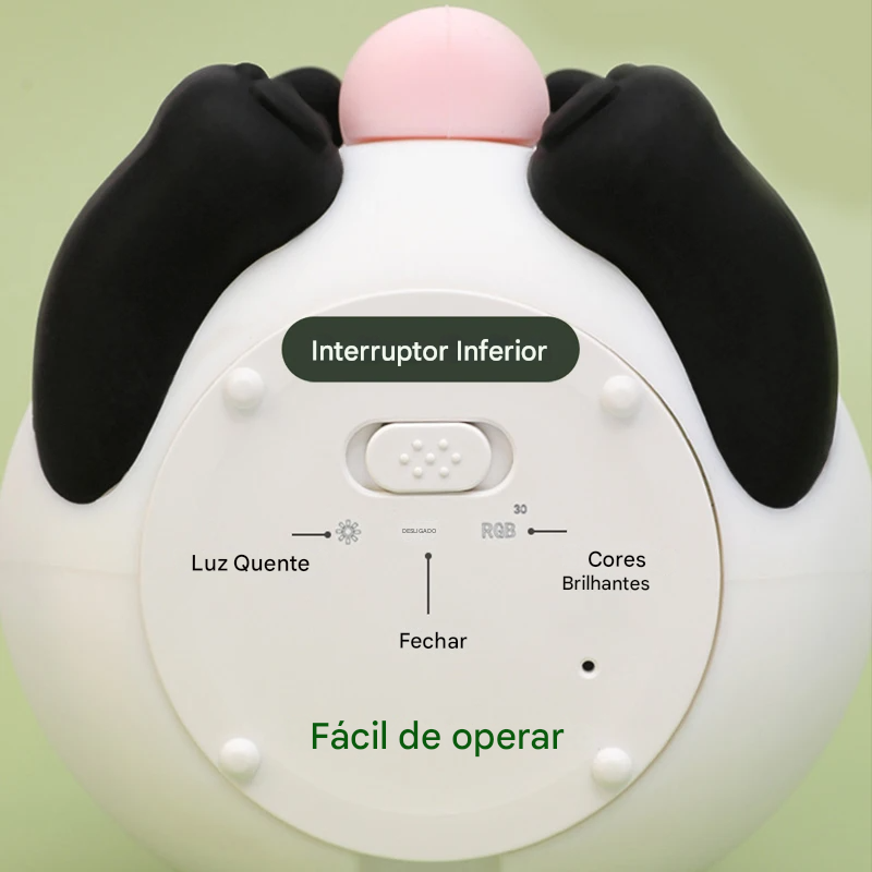 Luminária Pandinha de Óculos de LED em Silicone c/ Bateria Recarregável