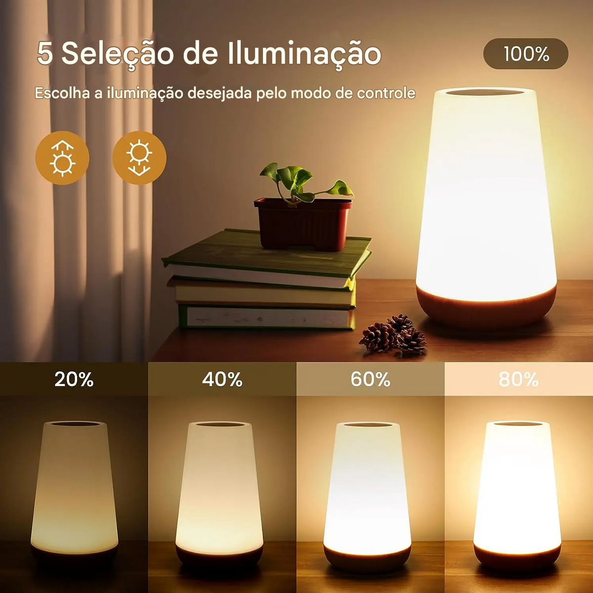 Luminária com Alternação de Luz ao Toque e Carreamento via USB