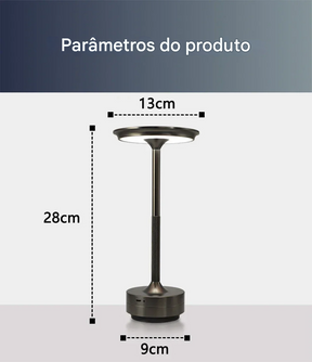 Candeeiro de Mesa Sem Fio com Bateria Recarregável