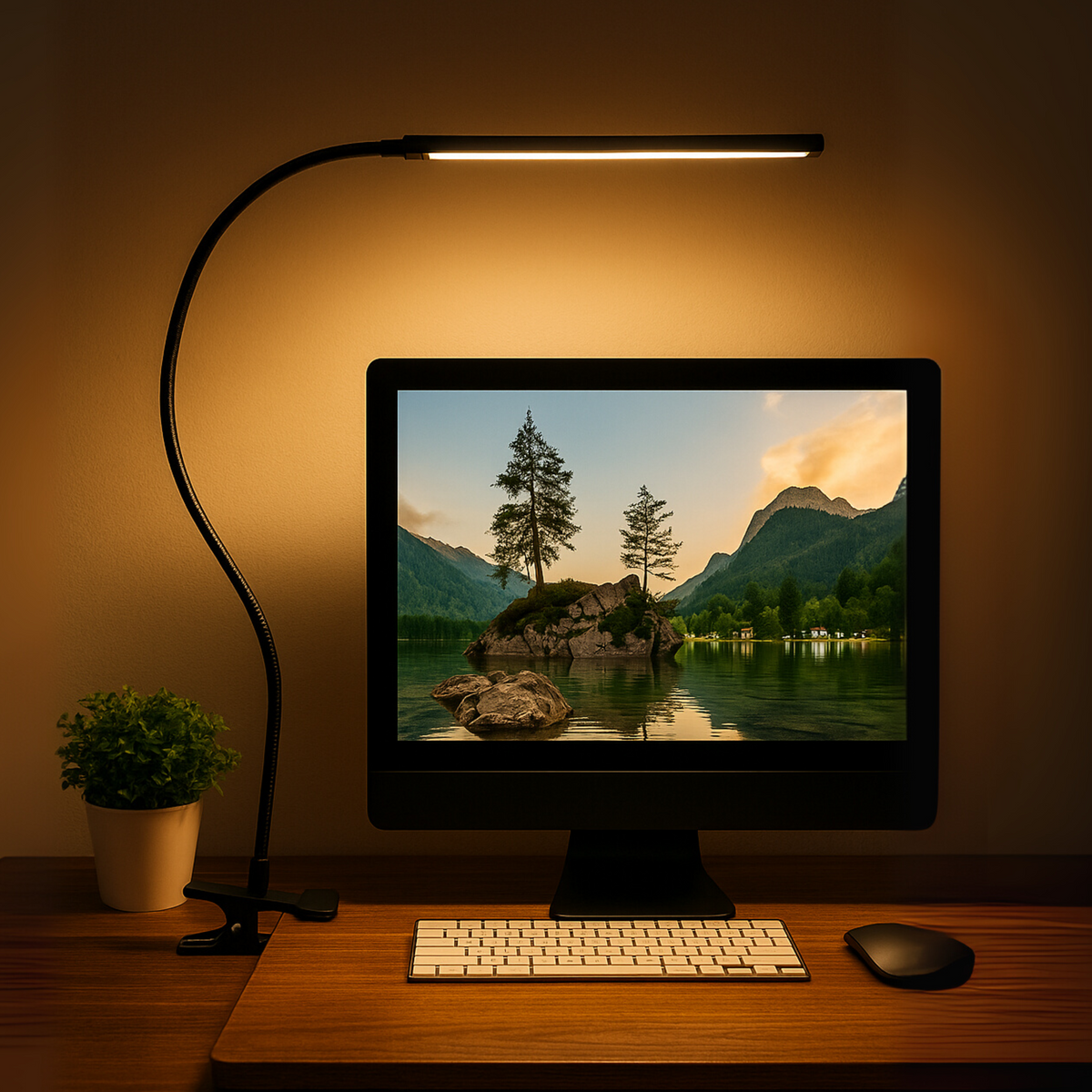 Luminária de Mesa LED 10W com Proteção Ocular e Clipe Regulável