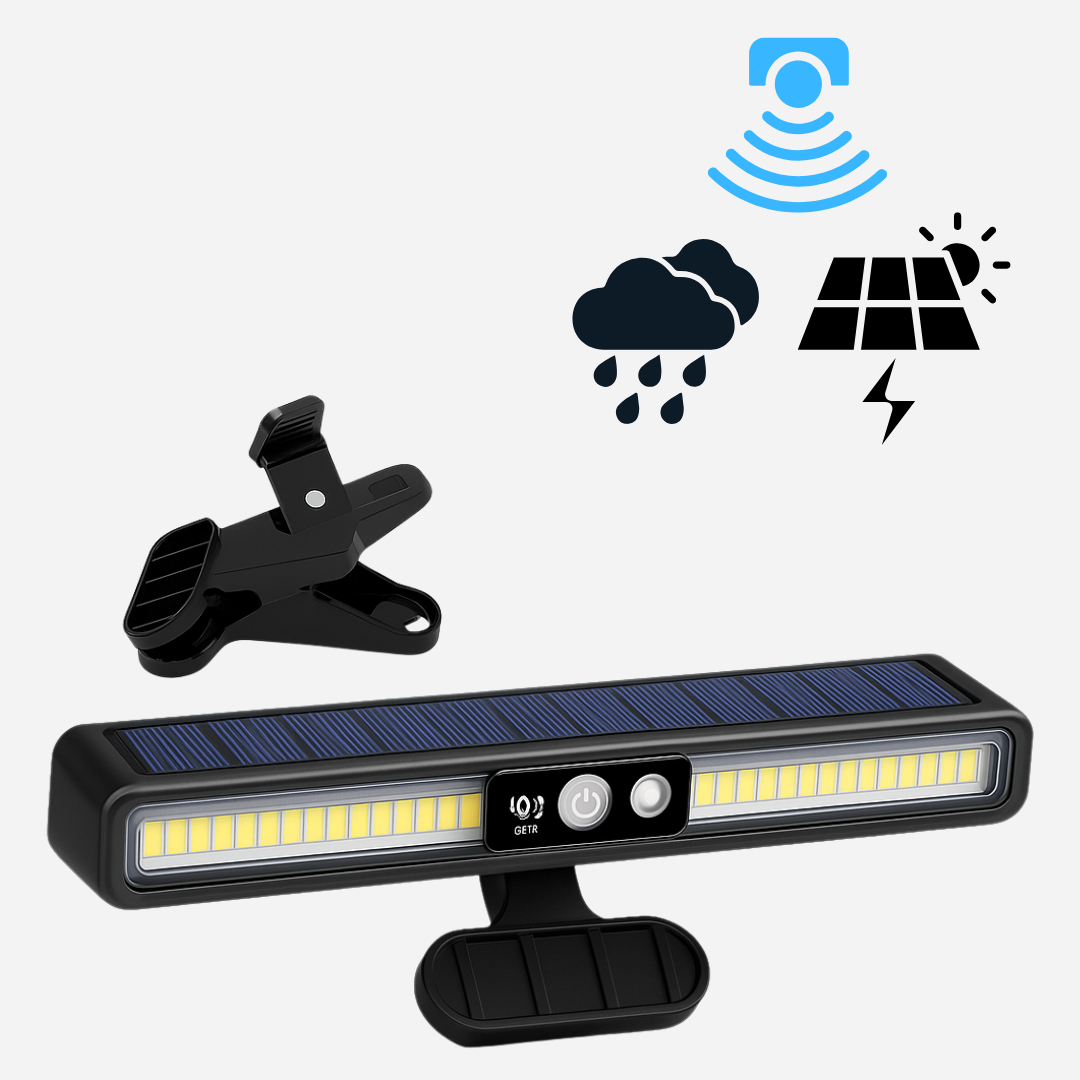 Luz Solar com Sensor de Presença à Prova d´água com Clipe Prendedor