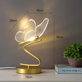 Luminária de Mesa LED Nórdica em Formato de Borboleta com Interruptor para
