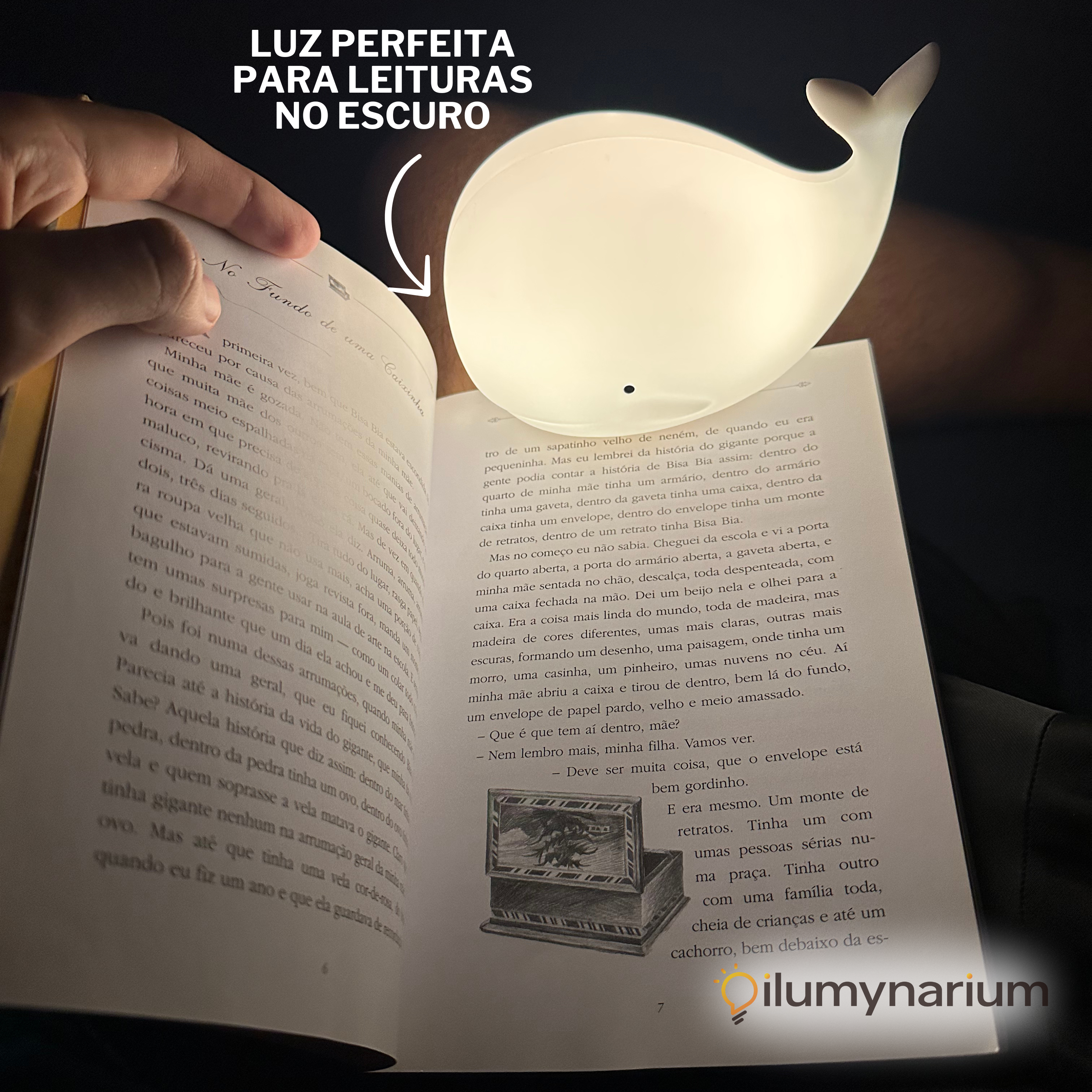 Luminária Baleia Touch de Silicone Com Alternação de Luz ao Toque