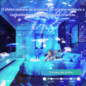 Projetor Estelar e Oceânico 6 Cores e 12 Projeções Imersivas