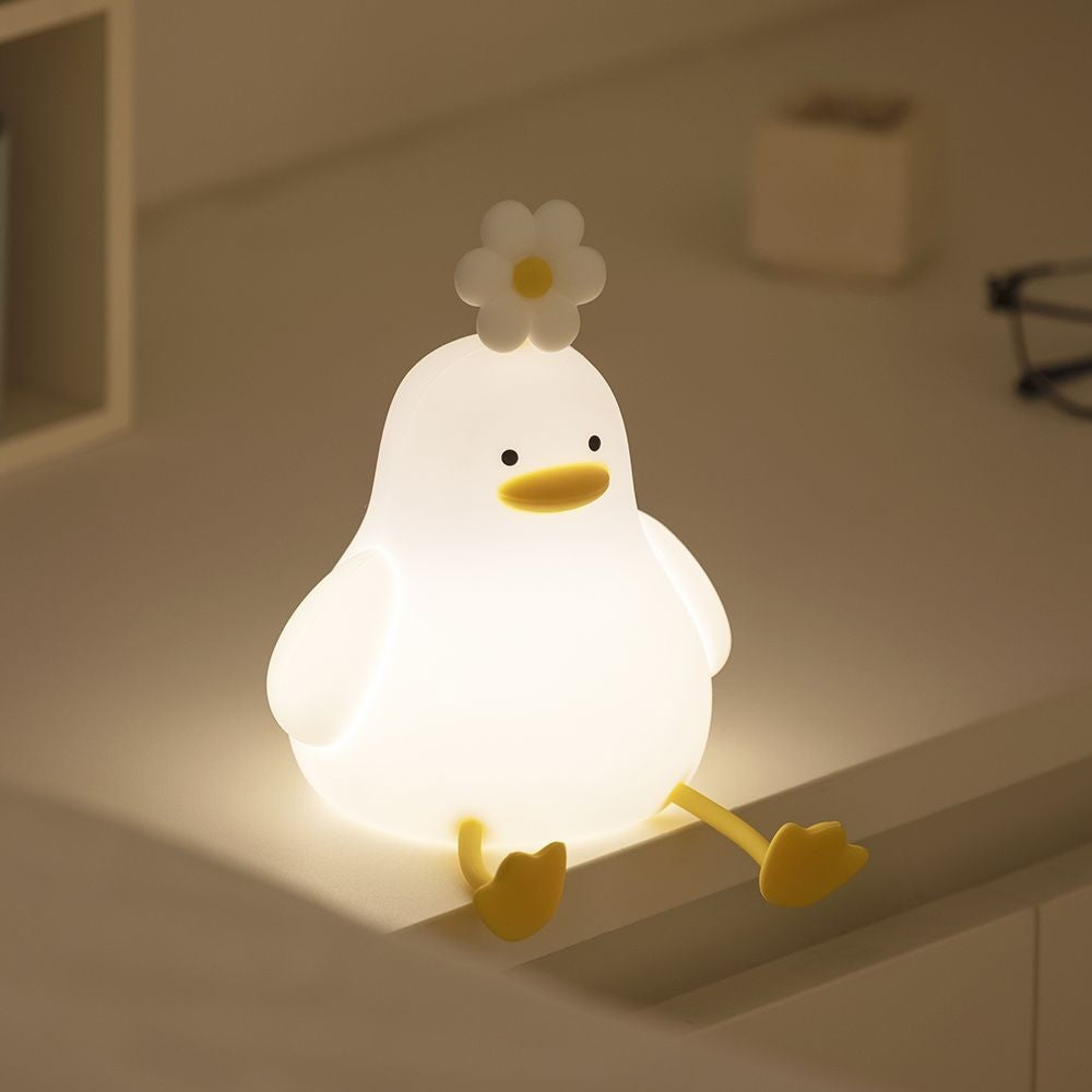 Luminária Patinho de LED em SIlicone com Bateria Recarregável