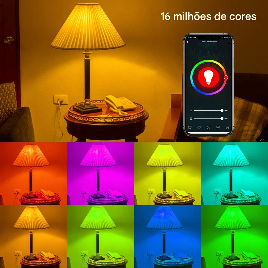 Lâmpadas LED RGB Tuya Smart WiFi