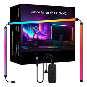 Faixa de Luz LED RGB para Monitor com Sincronização de Cores e Atmosfera Imersiva
