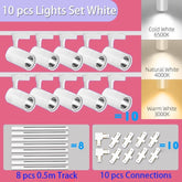 Kit Completo com 10 Spots LED de Trilho 220V na Cor Branca – Iluminação versátil e moderna para qualquer ambiente.