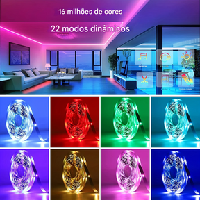 Fita LED RGB com Sincronização de Música para Ambientes Imersivos