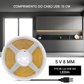 Fita LED com 320 LEDs/m Interligados e Resistentes