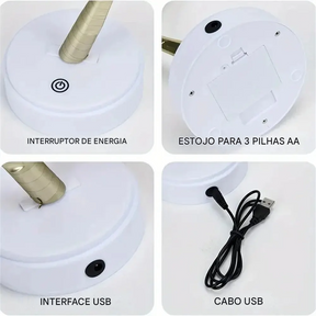 Luminária de Mesa LED em Formato de Folha com Luzes de Fadas USB para Decora