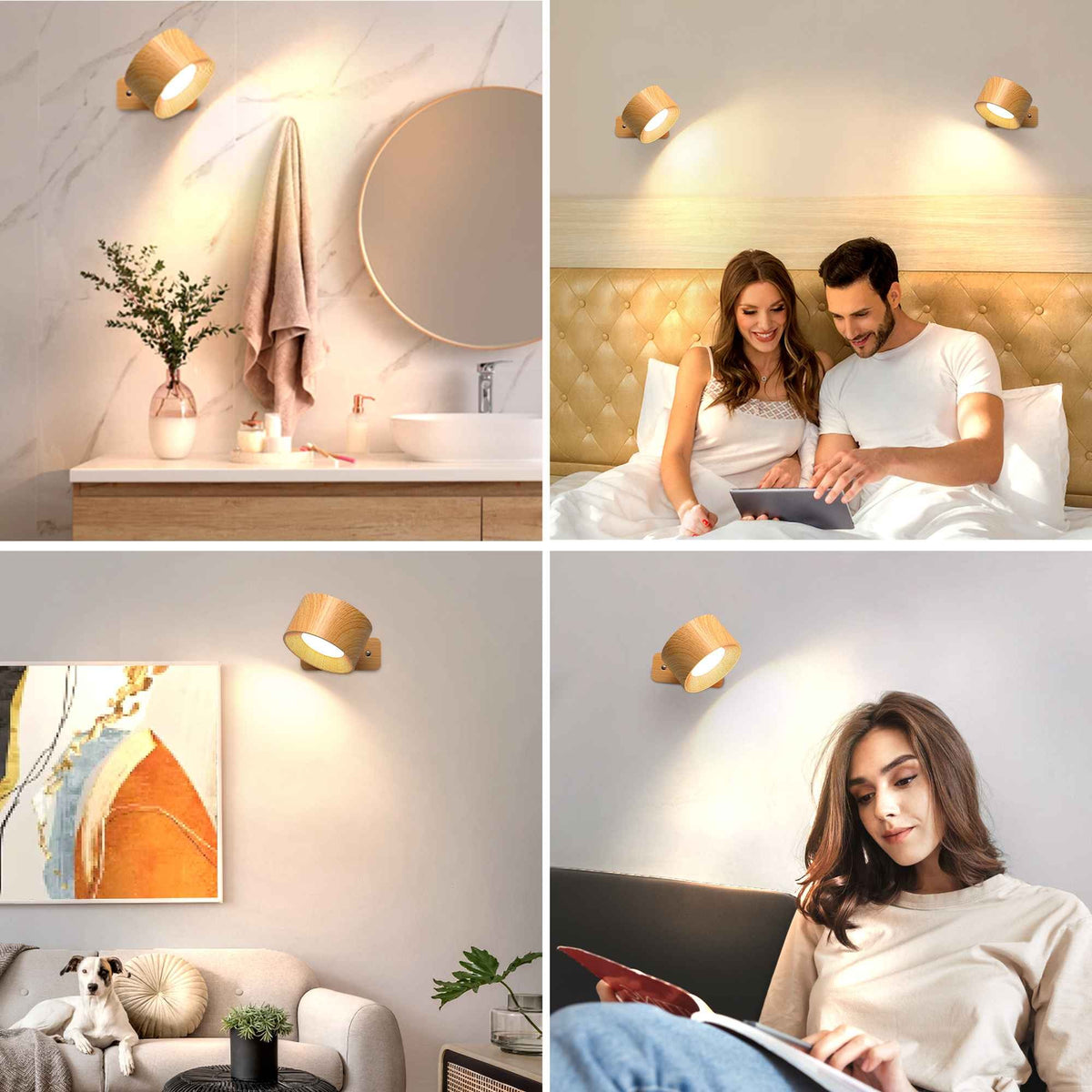 Arandelas LED com 3 níveis de brilho e Luz que Protege os Olhos