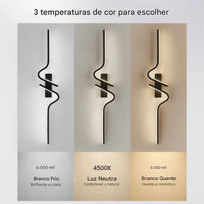 Arandela de Parede LED Moderna com Iluminação Direcionada para Cima e Baixo