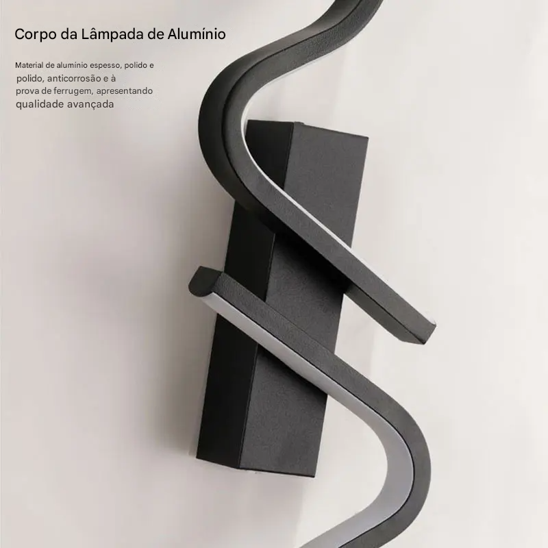 Arandela de Parede LED Moderna com Iluminação Direcionada para Cima e Baixo