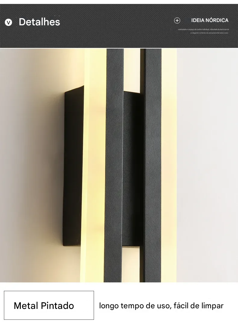 Arandela de Parede LED Moderna com Cobre e Cúpula de Acrílico