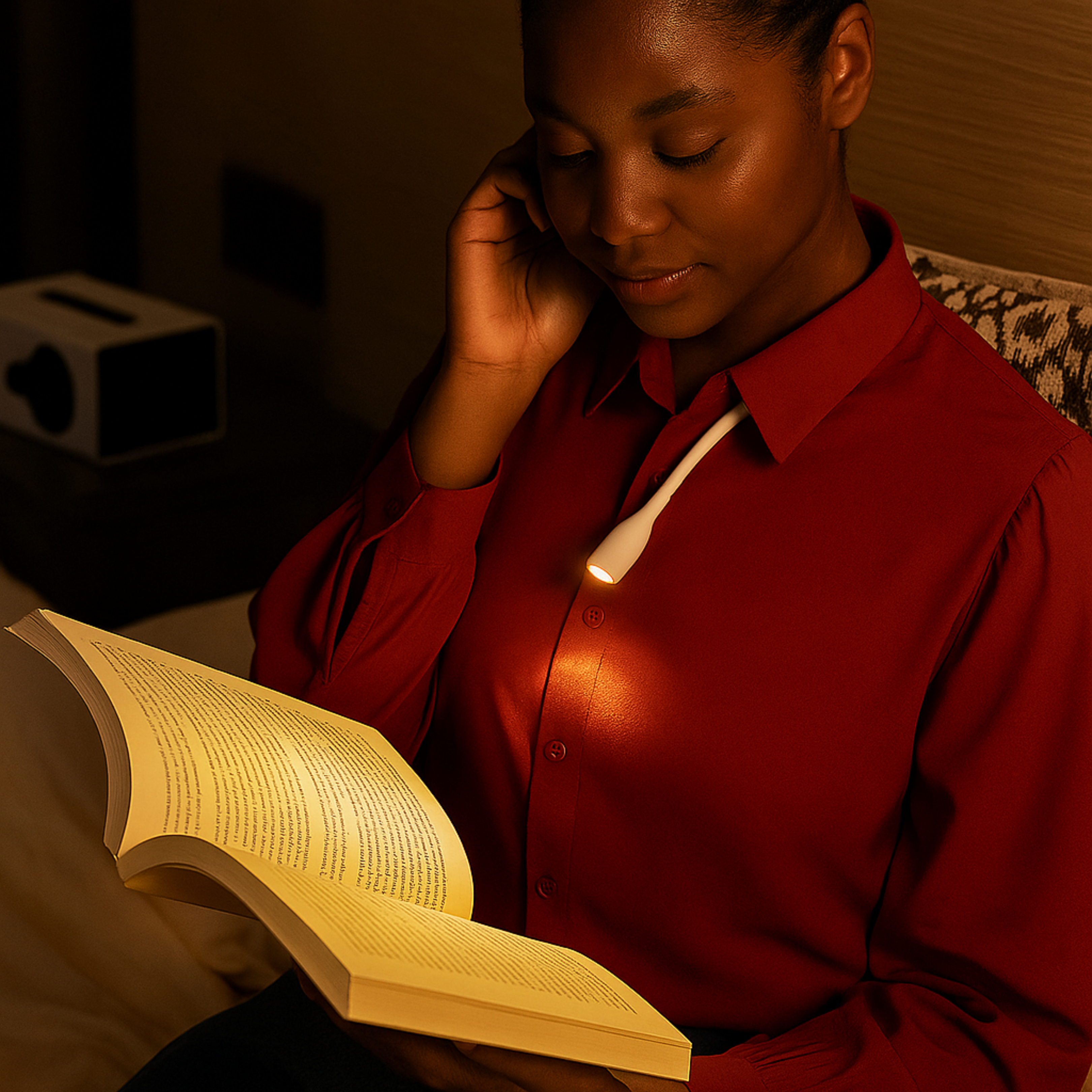 Luminária Led Para Leitura de Livros com Clipe Prendedor e Bateria Recarregáve