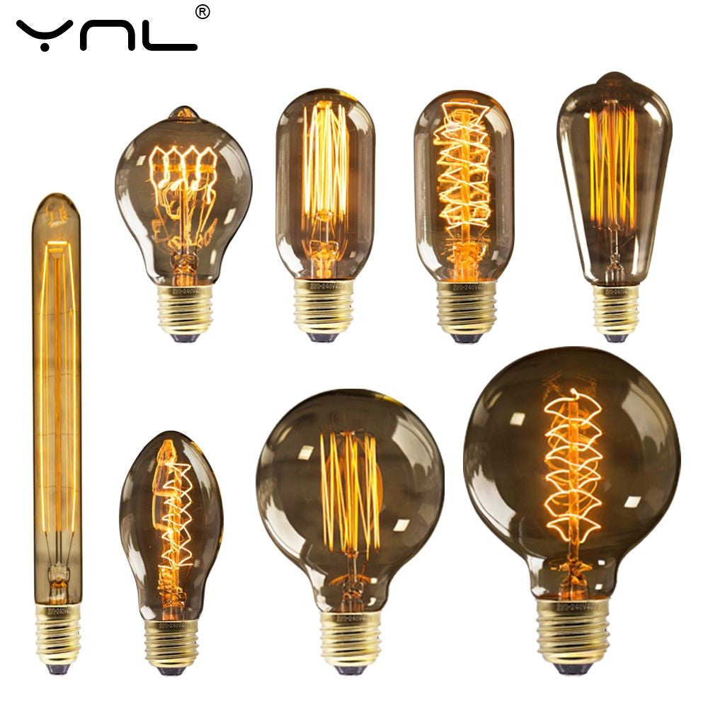 Lâmpada Incandescente de Filamento Vintage para Decoração Retrô - G80 Filamento 220V