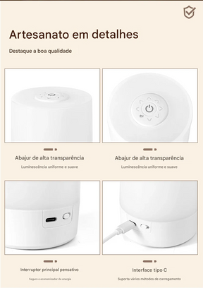 Luminária para Mesa de Cabeceira com Bateria Recarregável