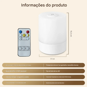 Luminária para Mesa de Cabeceira com Bateria Recarregável