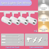 Kit Completo com 4 Spots LED de Trilho 220V na Cor Branca - Iluminação Moderna e Versátil para sua Casa ou Escritório.