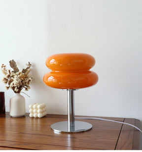 Abajur de Mesa de Vidro Macaron com Ajuste Tri Cromático e Proteção Ocular