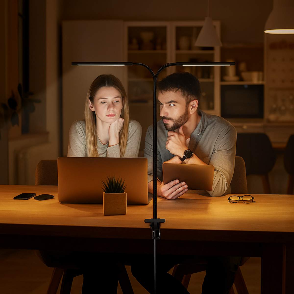 Luminária de Mesa LED 10W com Proteção Ocular e Clipe Regulável