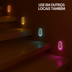 Luz para Banheiro Noturna LED com Sensor de Movimento Recarregável