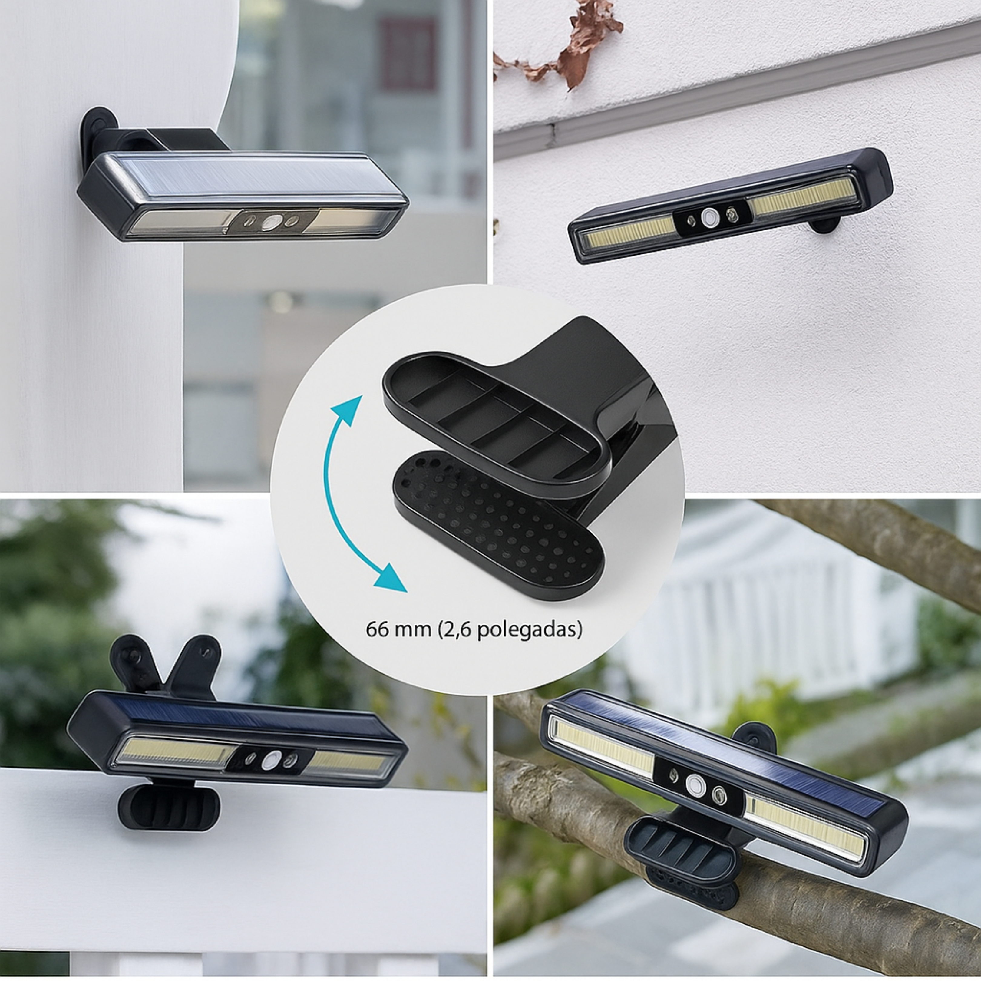 Luz Solar com Sensor de Presença à Prova d´água com Clipe Prendedor