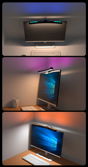 Luz de Tela Suspensa USB com Ajuste de Brilho Contínuo para Monitor