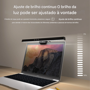 Luz de Tela Suspensa USB com Ajuste de Brilho Contínuo para Monitor