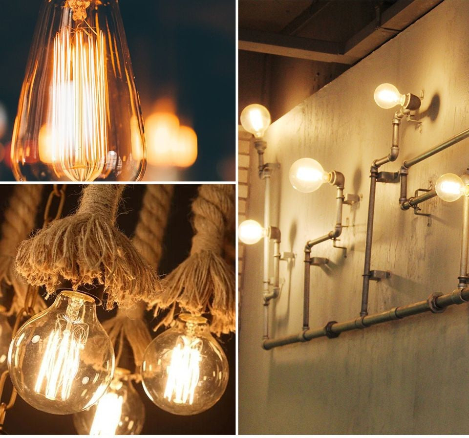 Lâmpada Incandescente de Filamento Vintage para Decoração Retrô - G125 Espiral 220V