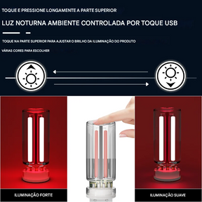 Luz de Ambiente USB com Toque e Dimerização LED Filamento Plug and Play