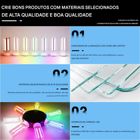 Luz de Ambiente USB com Toque e Dimerização LED Filamento Plug and Play